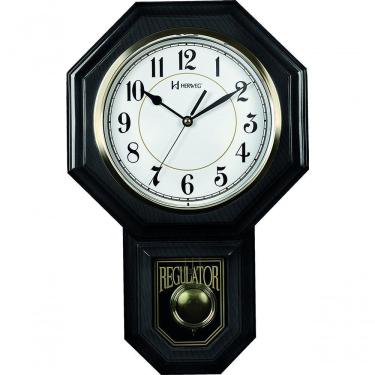 Imagem de Relógio De Parede Pêndulo Eletrônico Musical Gravatinha 5304 Preto