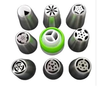 Imagem de Kit de Confeitaria com 8 Bicos Russo de Tulipa em Aço Inox para Decoração de Bolos, Tortas e Doces