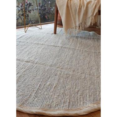 Imagem de Casa Coeva - Tapete Tear Redondo Versatto Dupla Face Cinza Cru 145 cm