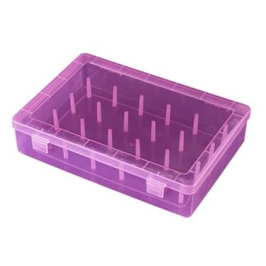 Imagem de oshhni Estojo organizador de linhas de costura, portátil, transparente e à prova de poeira, para 24 carretéis de linha de bordado, Rosa