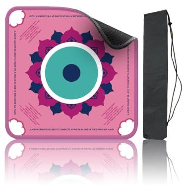 Imagem de Tapete Mahjong 80×80 Cm, 3 Mm — Antiderrapante E Antirruído, Base Em Borracha Natural, Bolsa De Armazenamento Incluída — Perfeito Para Poker, Cartas, Fichas E Dominó(Pink)