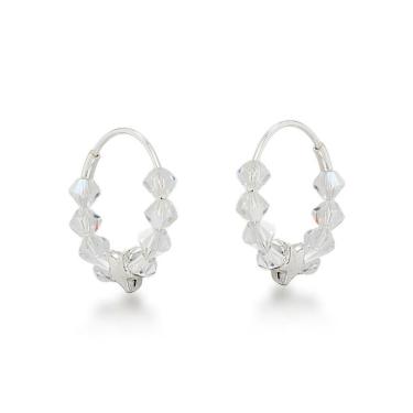 Imagem de Brinco Argola Com Cristais Furtacor Prata 925