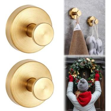 Imagem de DEFEK Ganchos de ventosa para grinaldas em vidro, ganchos de ventosa sem broca, cabides de guirlanda para portas da frente, ganchos de toalha de metal para chuveiros espelhos de banheiros (pacote com