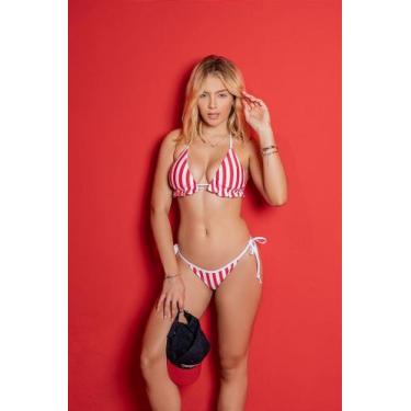 Imagem de Biquíni Listrado Vermelho Marina com Bojo Removível - Perola e Sal, P
