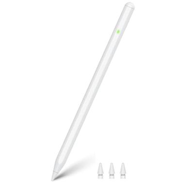 Imagem de Lápis para iPad 10ª geração, carregamento rápido de 15 minutos para Apple Pencil 1ª geração, detecção de inclinação e rejeição da palma para iPad Pencil, caneta Stylus de desenho para iPad 2018-2024,