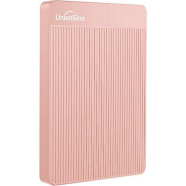 Imagem de UnionSine Disco rígido externo portátil ultrafino de 500 GB HDD-USB 3.0 para PC, Mac, laptop, PS4, Xbox One, Xbox 360 (rosa)