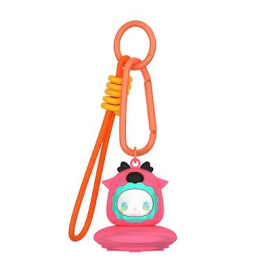 Imagem de OAJ Capa para chaveiro compatível com AirTag, capa Kawaii de animais fofos com mosquetão e cordão para localizador GPS Tracker, acessórios para chaves, bagagem, bolsa (veado)