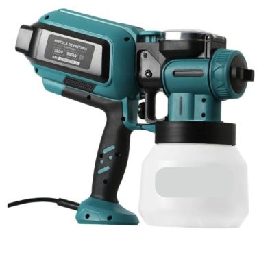 Imagem de Pulverizador Pistola Pintura Elétrica 550w 3 Bicos Cor Azul