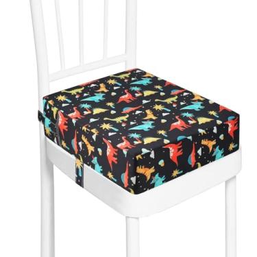 Imagem de Assento infantil para mesa de jantar, lavável e grosso, suporte forte, cadeira elevatória portátil para crianças que comem, almofada de assento removível com alças fixas (maior, 36 x 32 x 9 cm)