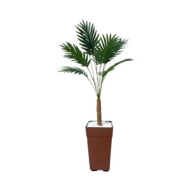 Imagem de Planta Artficial Palmeira Arranjo De Decoração Grande Com vaso Ratan Decorativo(Vaso telha)