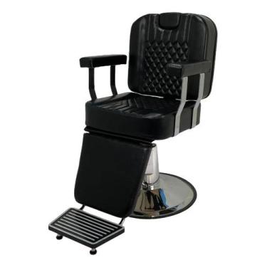 Imagem de Poltrona Cadeira Reclinável De Barbeiro Com Base Preto it - Moveis e C