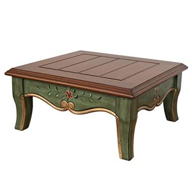 Imagem de Mesa lateral mesa de chá quadrada de madeira pequena mesa de café base de áudio doméstico adequada para sala de estar, escritório, quarto para quarto, sala de estar, sofá (cor: 1) (1)