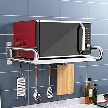 Imagem de Rack de armazenamento de microondas, suporte de micro-ondas, suporte para forno, aço inoxidável, suporte de prateleira de aço inoxidável, suporte de prateleira de aço inoxidável, armazenamento
