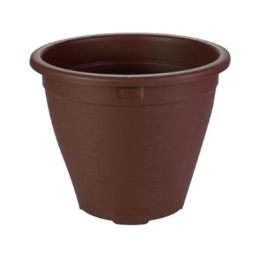 Imagem de Vaso De Planta Redondo Plástico Médio 5,5 Litros Para Horta Tempero Flores (Marrom Tabaco)