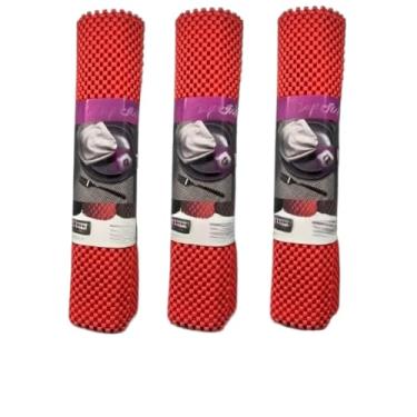 Imagem de Forro e Tapete PVC Antiderrapante para Gavetas, Armário de Cozinha e Closet (Proteção Antiderrapante para Armários e Gavetas)(3 VERMELHOS)