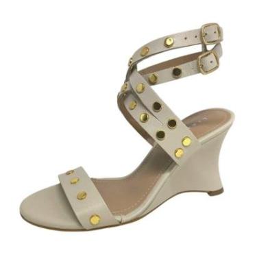 Imagem de Sandalia Feminina Anabela Media Ajustavel Classica Lia Line-Feminino