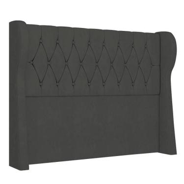 Imagem de Cabeceira Casal King Cama Box 195cm Malva Z04 Veludo Grafite - Mpozenato