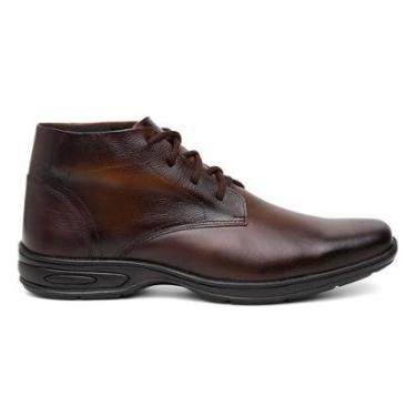 Imagem de Bota Coturno Couro Legitimo Casual Cano Baixo Dia a Dia Conforto Premium-Masculino