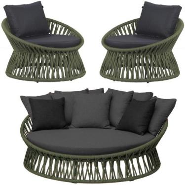 Imagem de Chaise Área Externa Monza Alumínio Pintura Corda Náutica Trama - Trama