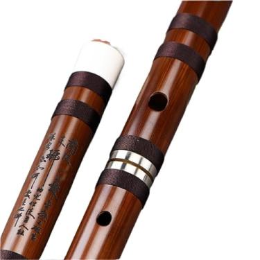 Imagem de Flauta de bambu de madeira E afinada para iniciantes tocarem instrumentos musicais tradicionais chineses