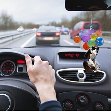 Imagem de KIMISS Balão Colorido Gato Carro Pendurado Ornamentos Interior Pingente de Carro Decoração para Espelho Retrovisor Porta do Pátio (cadela)