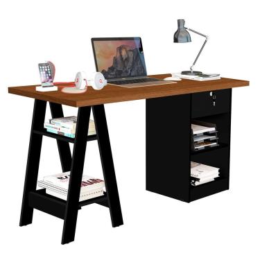 Imagem de Mesa Escrivaninha para Escritório 1 Gaveta com Chave Boreal