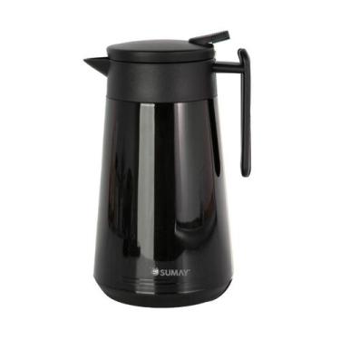 Imagem de Garrafa Térmica 1L Preta Ampola Vidro - Quente e Frio Paris SM-GTPPR -