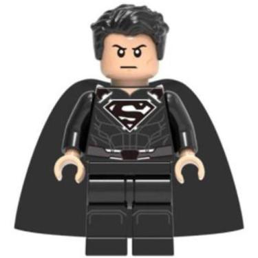Imagem de Minifigures Superman Traje Preto Liga Da Justiça Blocos - Mega Block T