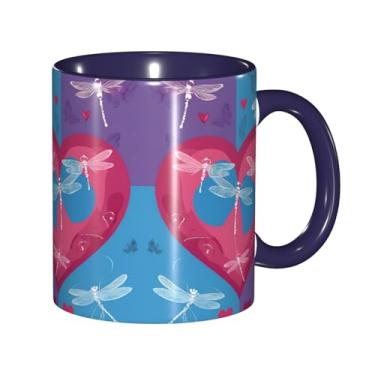Imagem de Zeraoke Canecas de café criativas com estampa de libélulas, personalizadas, presente para família, tamanho de 325 ml, unissex