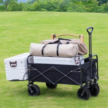 Imagem de Carrinho de transporte dobravel multiuso para mover, transportar cargas, e resistente, preto.