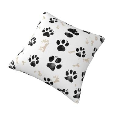 Imagem de Almofada quadrada decorativa de osso e impressão - Design reversível, zíper oculto, poliéster macio para sofá, cama e carro - Hipoalergênico 50,8 x 50,8 cm