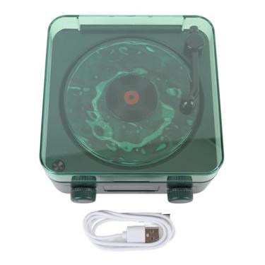 Imagem de OPPWONG Toca-discos Alto-falante Bluetooth 4 Modos de Iluminação e Tempo Ajustáveis Alto-falante Modelo de Gravação Vintage Som Surround 360 ° 3 Modos de Iluminação Dinâmica (Floresta Verde)