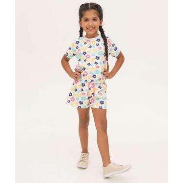Imagem de Short Infantil Textura Estampado Marisa Tam 4 a 10-09028, Branco, 6