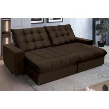 Imagem de Sofá Retrátil E Reclinável 2,30m Suede Califórnia Marrom Café - Sofá C
