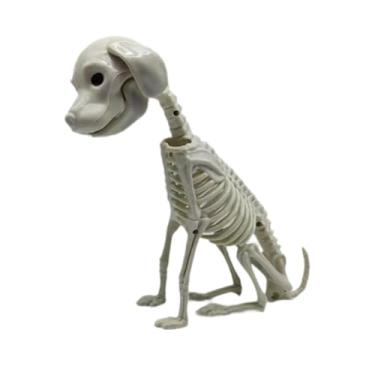Imagem de XLWLLNJ Estatueta de Esqueleto de Halloween, Enfeite de Mesa Criativo E Assustador, Decoração para Festas E Casas Mal-assombradas, Cachorro, Tamanho real