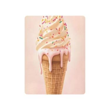 Imagem de xigua Lençóis de berço com casquinha de sorvete para meninas e meninos, lençol macio e respirável adequado para berço padrão e cama infantil 68,5 x 99 cm