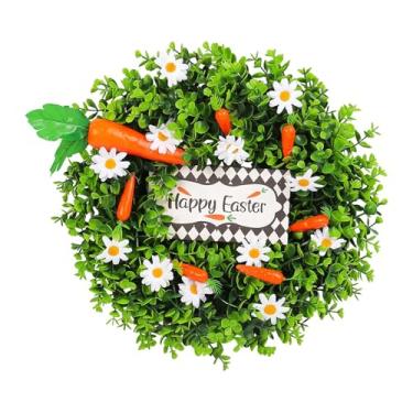 Imagem de IEUDNS Guirlanda de Cenouras Artificiais para Decoração de Porta de Entrada, com Flores de Margarida Artificiais, Ideal para Fotos de Casamento E Páscoa.