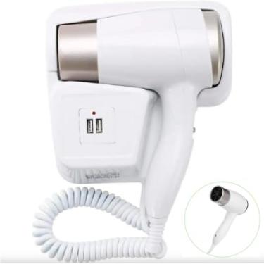 Imagem de Secador de Cabelo Quente e Frio, Suporte Para Parede, Portátil, Anti Furto, 110 Volts, 1300 Watts, Para Hotel/Residência/Pousada/Casa