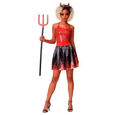 Imagem de Fantasia Diabo de Fogo Adulto com Tiara de Halloween