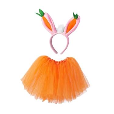 Imagem de predolo Conjunto de fantasia de da Páscoa com orelhas, tiara e saia para cosplay. Adereços modernos para festivais, carnavais, Páscoa, Halloween e