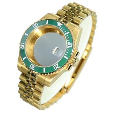 Imagem de FEIYASHI Caixa de relógio de aço SUB Diver dourada de 40 mm com vidro de cristal de safira para movimento NH35/34/36 Miyota8215 ETA2824, Tampa inferior de vidro 7, For NH35/34/36/38 4R36 Movement