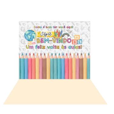 Imagem de Fundo Fotográfico Cenário Volta as Aulas Tecido (FVAA0017, 1,70 x 2,50m)