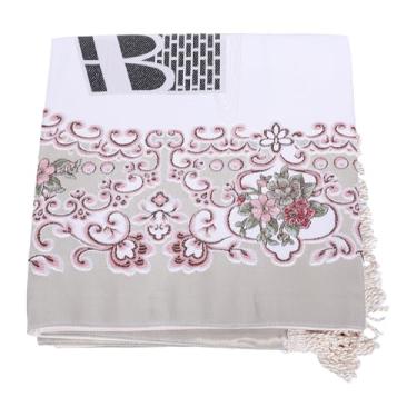 Imagem de GLOGLOW Tapete de Oração, Tapete Bordado de Algodão Macio Com Borlas para Mulheres, Homens, Crianças, Meditação, Portátil, Dobrável e Leve (Cor Café)