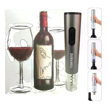 Imagem de Abridor de Vinho Automático Elétrico, 4 Peças, Saca-Rolhas com LED, Metal, Prata, 25,2 cm, com Cortador