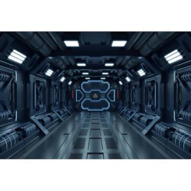 Imagem de YongFoto Fundo para estação espacial, 3 x 2,4 m, base do espaço sideral, interior, nave espacial, fotografia, futurista, ficção científica, universo, exploração, festa, bandeira, meninos e crianças