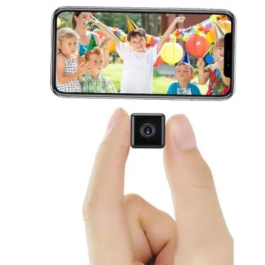 Imagem de Mini câmera interna sem fio WiFi pequenas câmeras de segurança doméstica 2025 pequeno corpo pequeno câmera externa micro babá cachorro babá casa segurança camaras micro porta quarto camaras sem