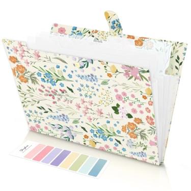 Imagem de SKYDUE Pasta de arquivo expansível com 5 bolsos, organizador de arquivos sanfonados, organizador portátil de documentos de recibos, pasta de arquivamento tamanho carta material de escritório escolar