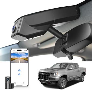 Imagem de Mangoal Câmera frontal 4K e traseira 1080p Dash Cam ajuste personalizado para Chevy Colorado 2015-2022 Base WT LT Z71 ZR2, visual OEM integrado, vídeo UHD 2160P, Wi-Fi e aplicativo, cartão de 128 GB