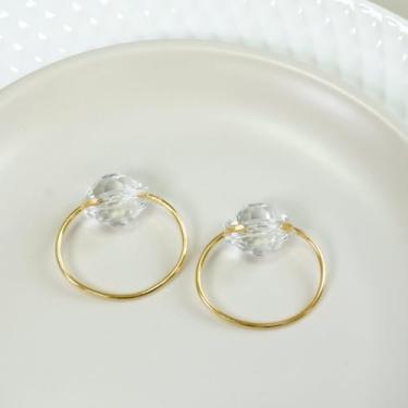 Imagem de Kit 8 Pçs Anel para Guardanapo 8 Lugares Cristalino 4x3cm Argola Dourada