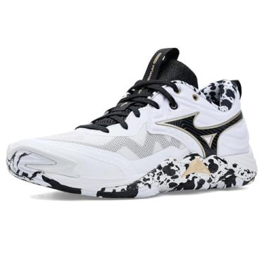 Imagem de Mizuno Tênis masculino Wave Momentum 4 Elite, Branco/Ouro, 47